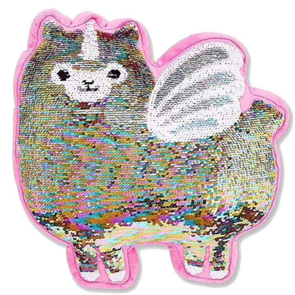 Justice Plush Llamacorn Pastel Flip Sequin Pillow